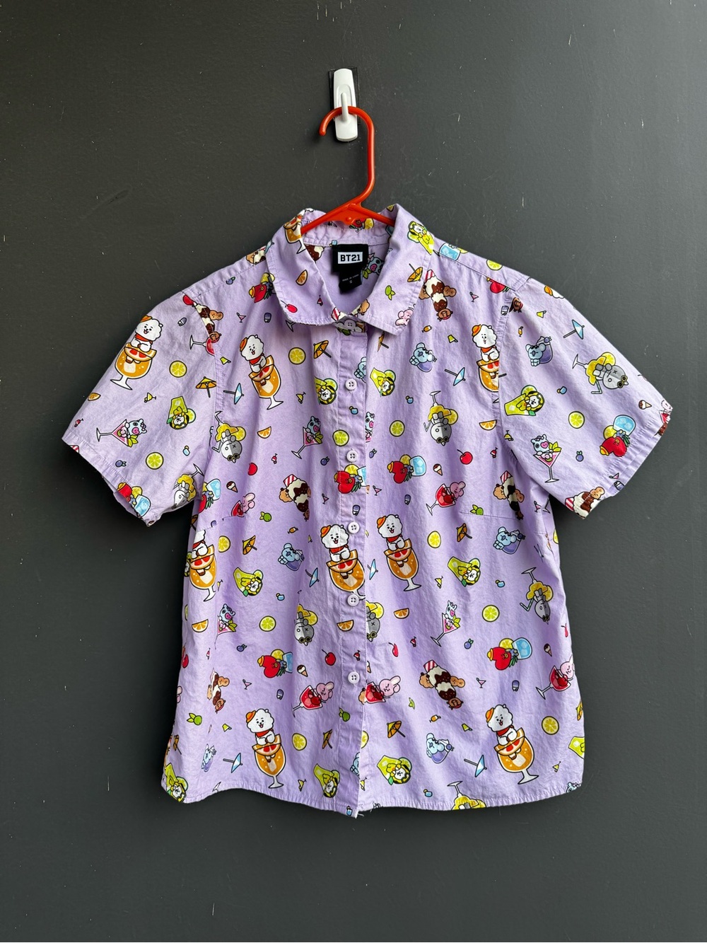 Hot Topic BT21 Fruity Drinks Kawaii Button-Up